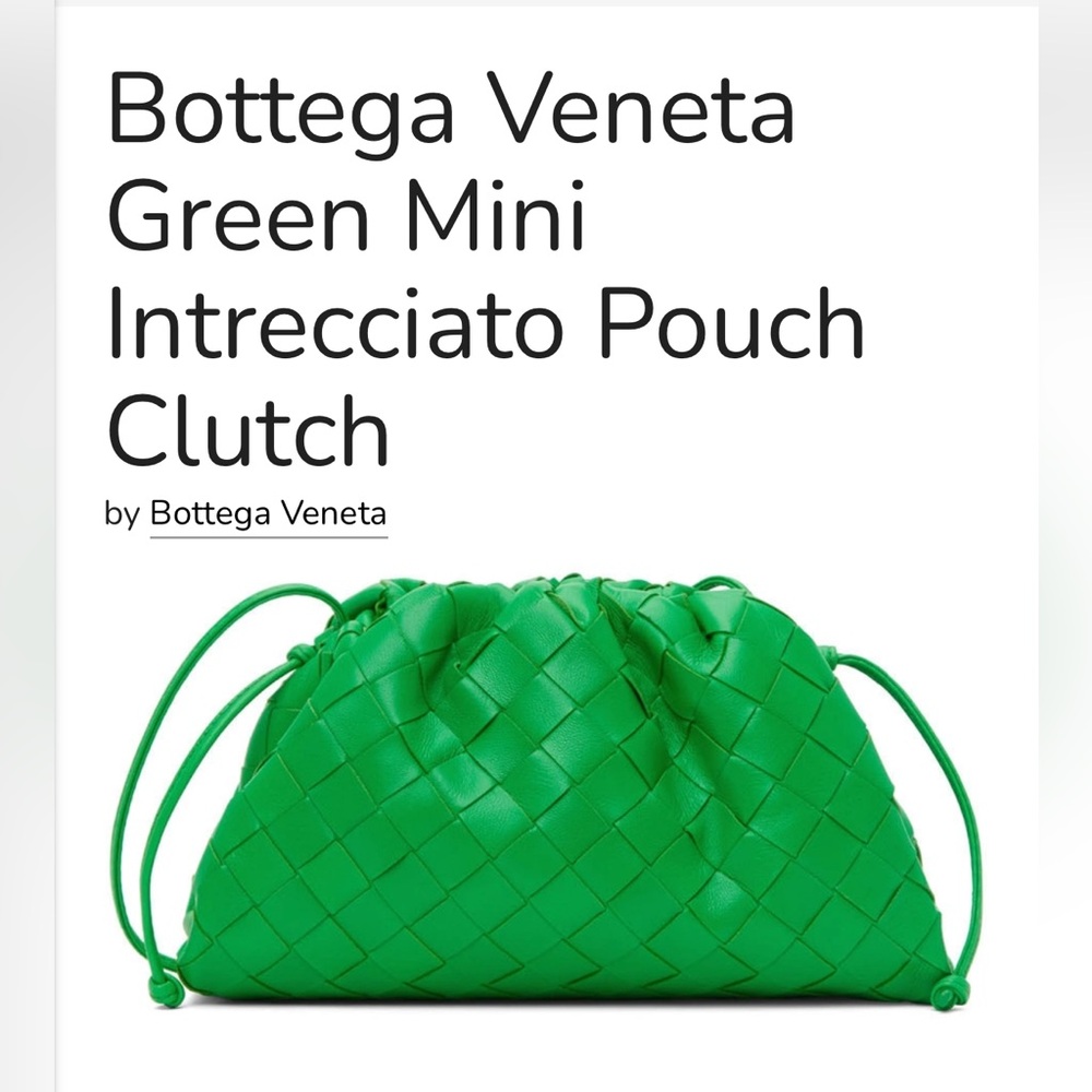 Bottega Veneta Vibrant Green Intrecciato Clutch NEW